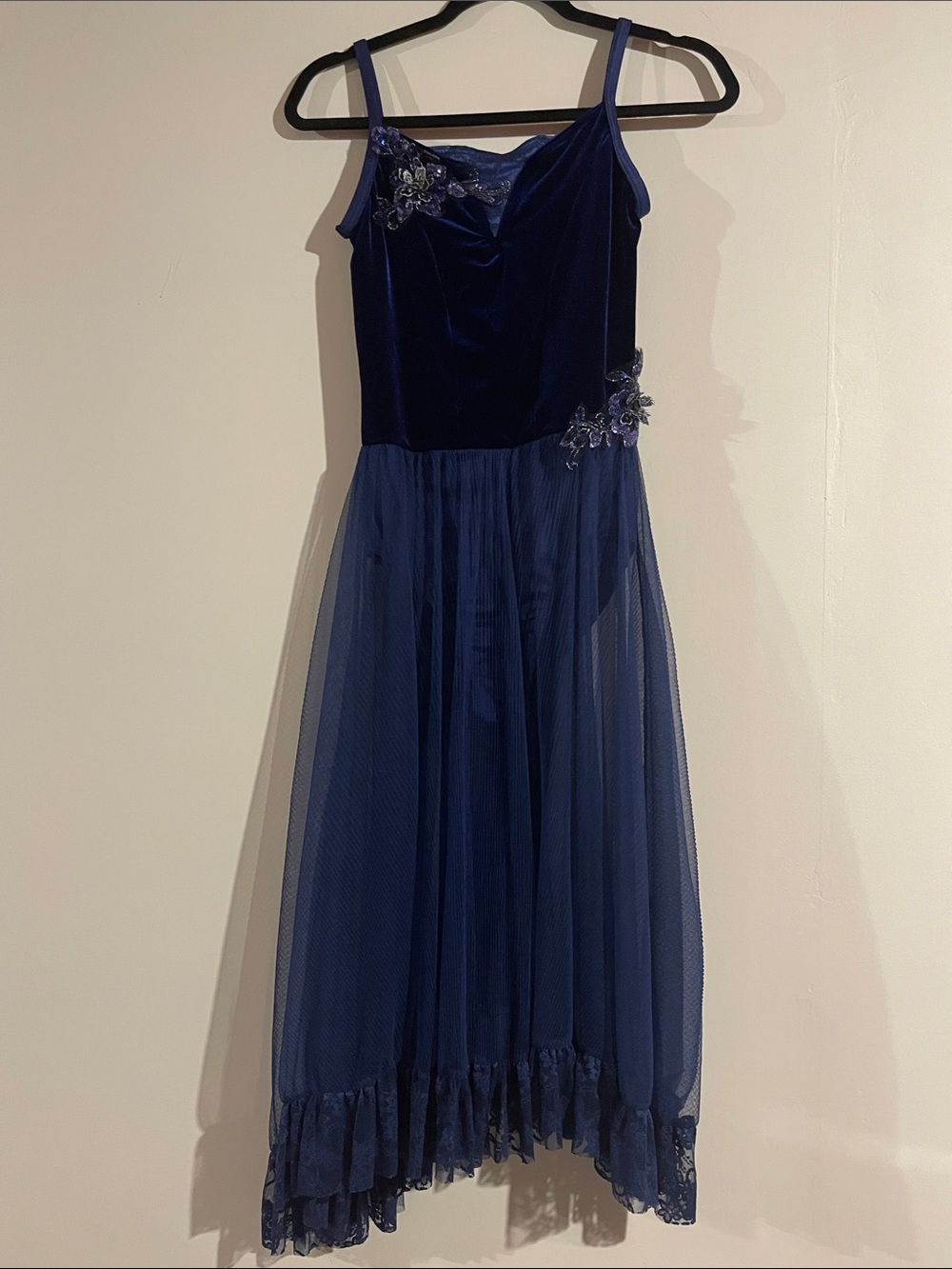 Weissman Showtime “Moonlight Sonata” navy w/ hairpiece ballet dance costume, MA